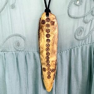 Vintage Ethiopian Medicine Man Stick Pendant Antelope Bone 1960s